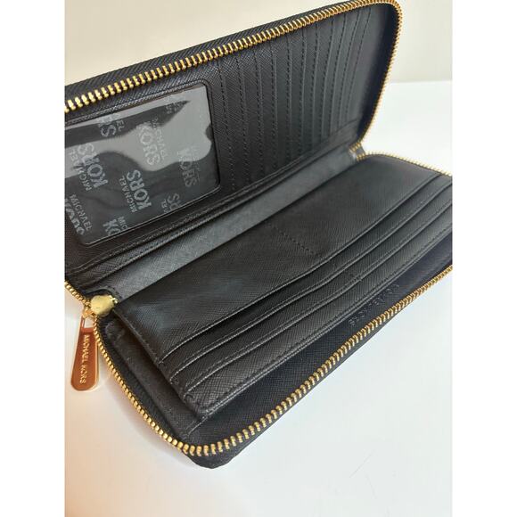 Michael Kors Jet Set Large Wallet Wristlet Signature Black and Gray EUC - Picture 7 of 14